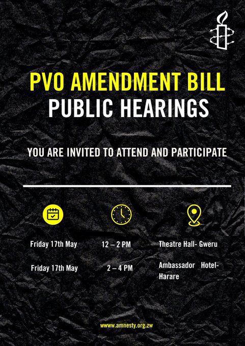 Amnesty International Zimbabwe PVO Hearing Dates