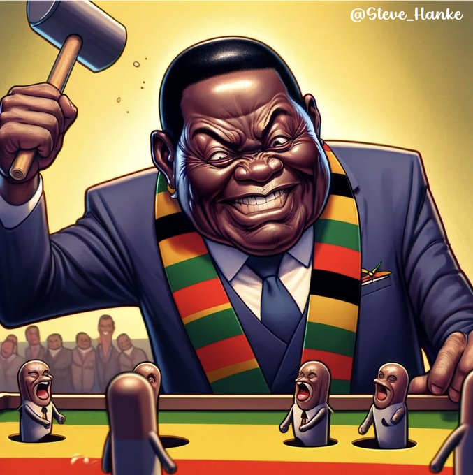 Mnangagwa destroys democracy - IMAGE @Steve_Hanke on X